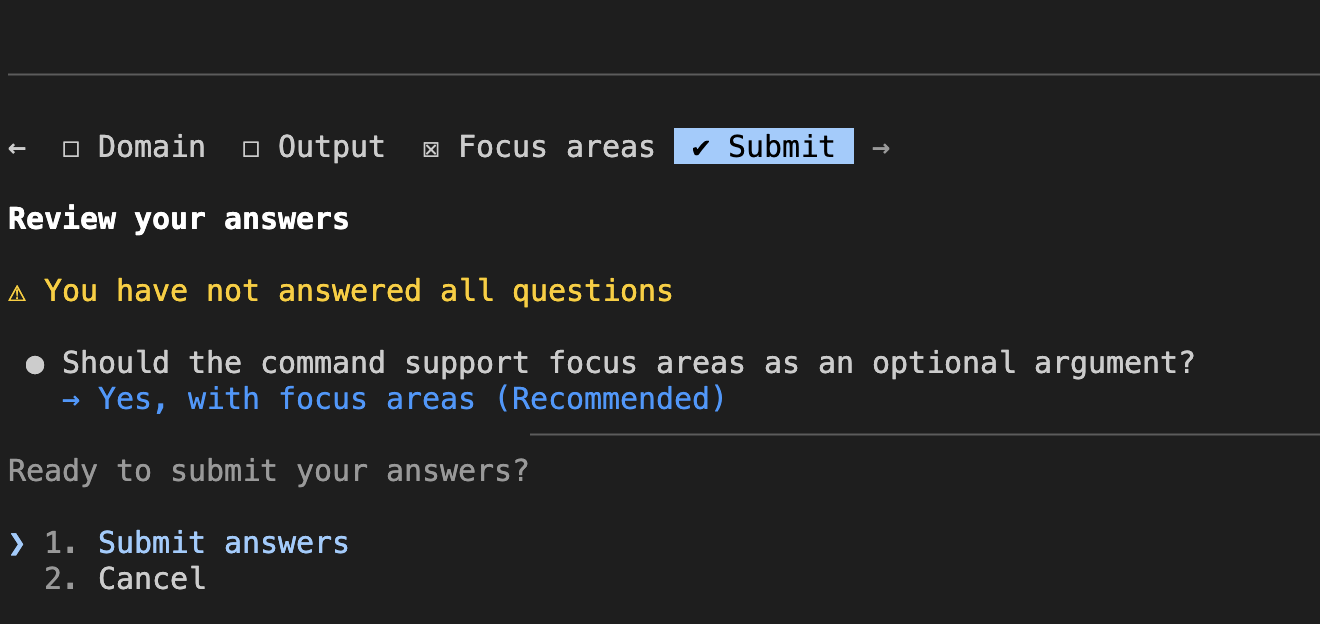 Claude Code Plan Mode - Review and submit