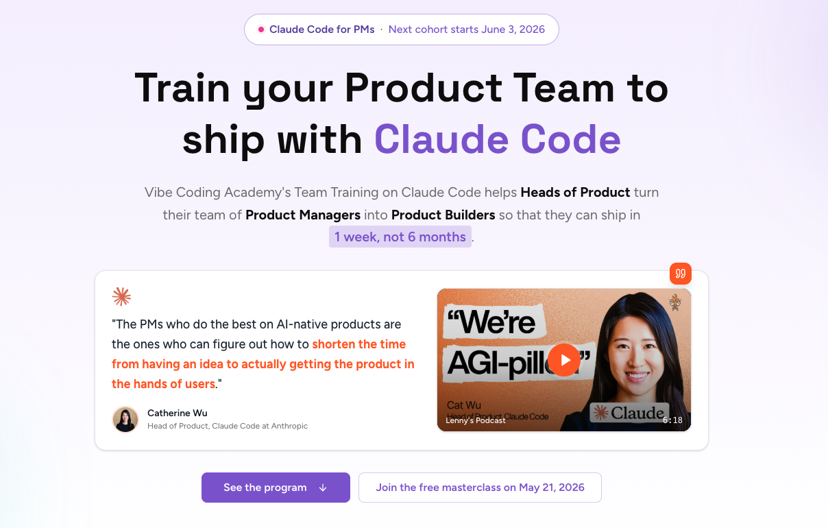 Claude Code for PMs team training